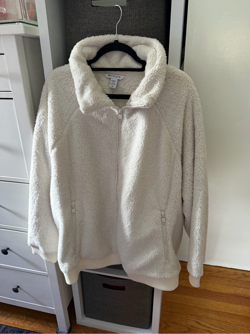 Athleta Off-White Sherpa Zip Teddy Jacket